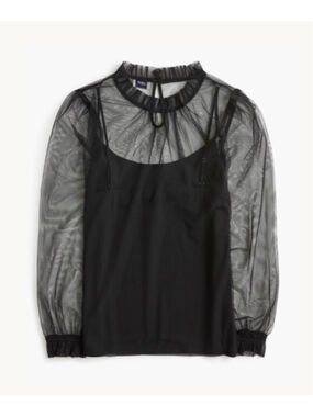 NWT J. Crew Tulle ruffleneck top size small retails $118